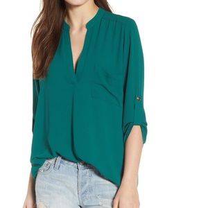 Lush Perfect Roll Tab Sleeve Tunic